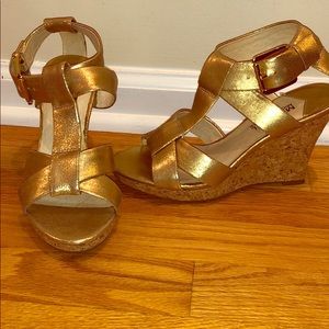 Michael Michael Kors Size 5.5 Gold Metallic Wedge